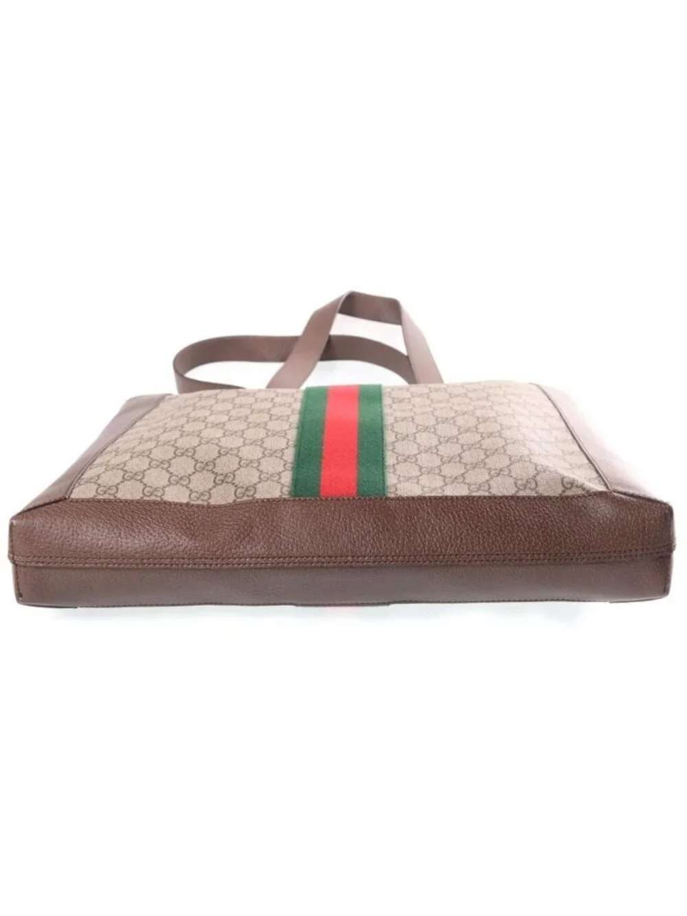 Gucci Ophidia Tote Bag Brown Leather Gold
